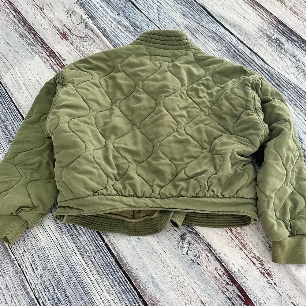 BLANK NYC Olive Green Quilted Women's Bomber Jacket - Picture 4 of 8